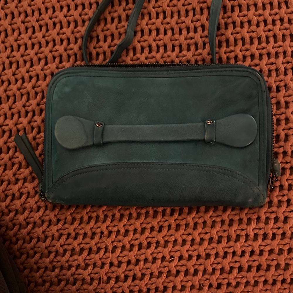 Free People Teal Crossbody Wallet Bag